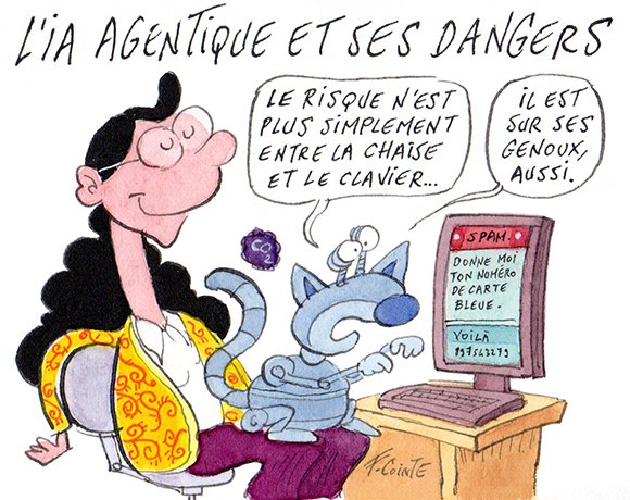 Dessin: Les risques de l’IA agentique autonome vus par l’ANSSI